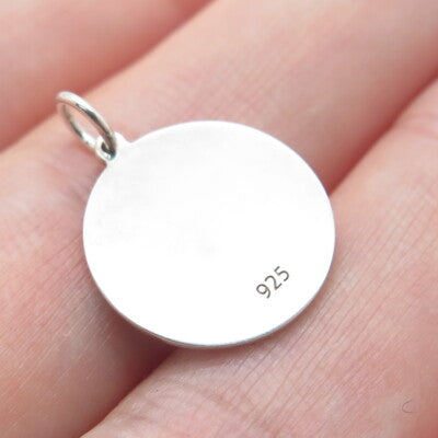 925 Sterling Silver Blue Enamel Cancer Zodiac Sign Minimalist Charm Pendant