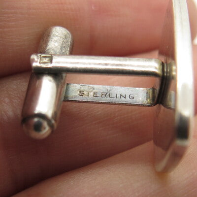 925 Sterling Silver Vintage Modernist Spotted Cufflinks