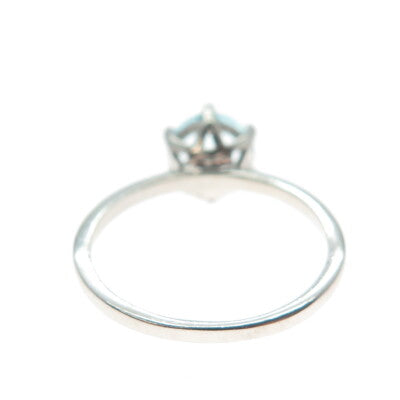 DAZZLERS 925 Sterling Silver Round-Cut Nano Blue Topaz Ring Size 7