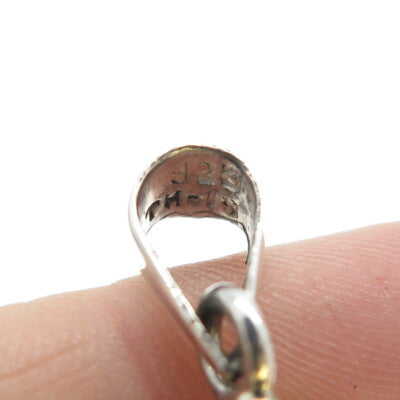 925 Sterling Silver 2-Tone Antique Art Deco Mexico Snowman Pendant