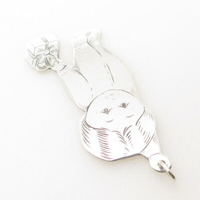 LUNT 925 Sterling Silver Vintage Boy w/ Gift Box 3D Pendant