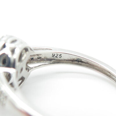 SK9 Allure Gems 925 Sterling Silver Real Round-Cut Diamond Ring Size 7.25