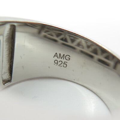 925 Sterling Silver Pave C Z Domed Ring Size 12.25