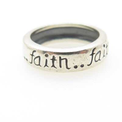 MWS Mark Wasserman Samara 925 Sterling Silver Vintage Faith Band Ring Size 6