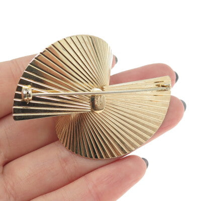 NAPIER 925 Sterling Silver Gold Plated Vintage Modernist Pin Brooch