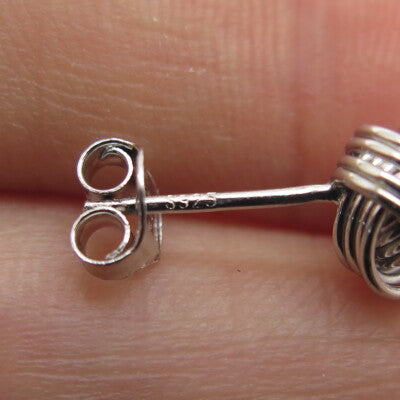 925 Sterling Silver Twisted Knot Stud Earrings