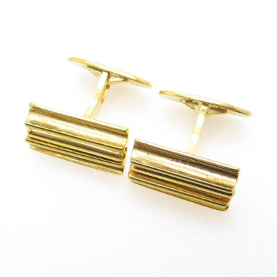J. MEC 925S Sterling Silver Gold Plated Vintage Scandinavian Modernist Cufflinks