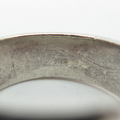 925 Sterling Silver Antique 1943 Egyptian Symbols Signet Ring Size 10.75