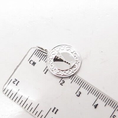 REMBRANDT RQC 925 Sterling Silver Vintage Wine Goblet Religious Charm Pendant