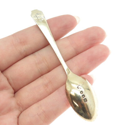 925 Sterling Silver Gold Plated Antique Art Deco 1936 London Coffee Spoon