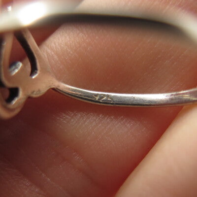 925 Sterling Silver Vintage Couple of Hearts Ring Size 7.25