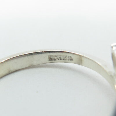 925 Sterling Silver Marquise-Cut Shaped C Z Ring Size 9