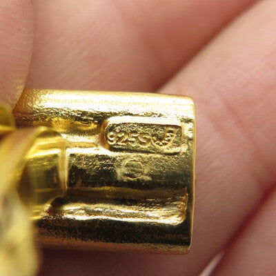 J. MEC 925S Sterling Silver Gold Plated Vintage Scandinavian Modernist Cufflinks