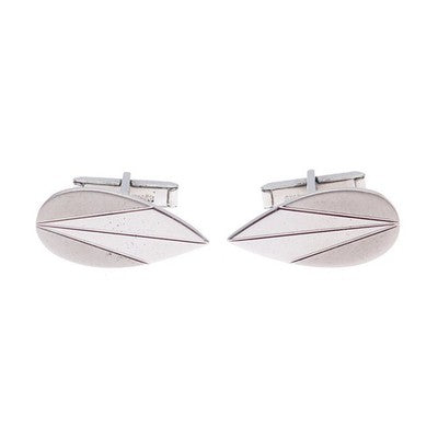 925 Sterling Silver Vintage Modernist Teardrop Cufflinks Pat. 2472958