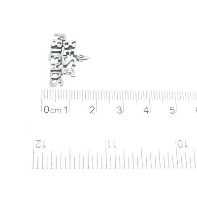 SUNDANCER 925 Sterling Silver Vintage Best Friends Oxidized Charm Pendant