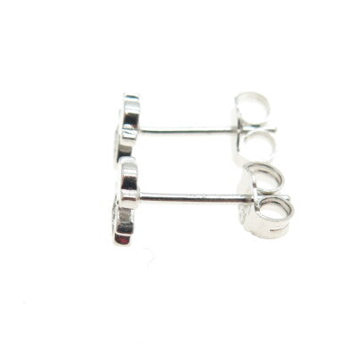 925 Sterling Silver Round-Cut C Z Baby Girl Stud Earrings