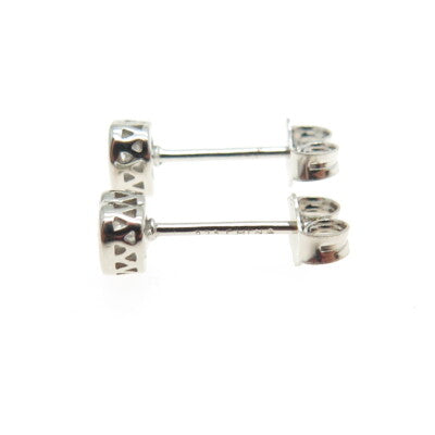 925 Sterling Silver Heart-Cut C Z Stud Earrings