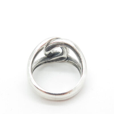925 Sterling Silver Vintage Loop Modernist Ring Size 6.5