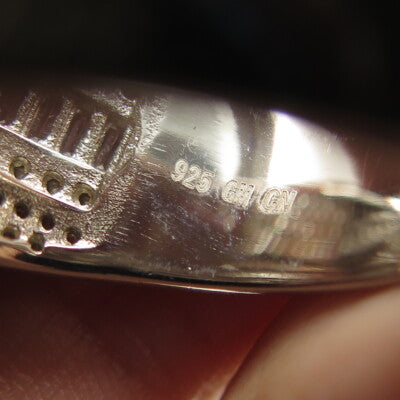 925 Sterling Silver Pave Multi-C Z Wide Ring Size 9.5