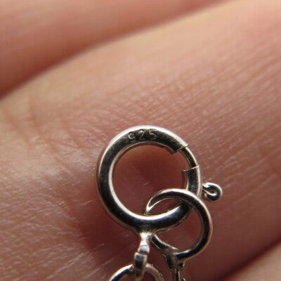 925 Sterling Silver Real Amethyst Gemstone Pendant Rolo Chain Necklace 18"