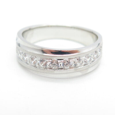 925 Sterling Silver Round-Cut Shaped C Z Ring Size 10.25