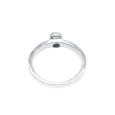 925 Sterling Silver Real Round-Cut Blue Topaz Ring Size 4.75