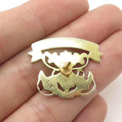 925 Sterling Silver Gold Plated Vintage 25 Aniversario Navy Academy Cadet's Pin