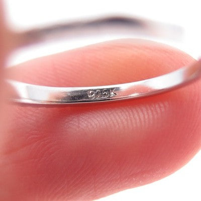 925 Sterling Silver Round-Cut C Z Cross Ring Size 4.75