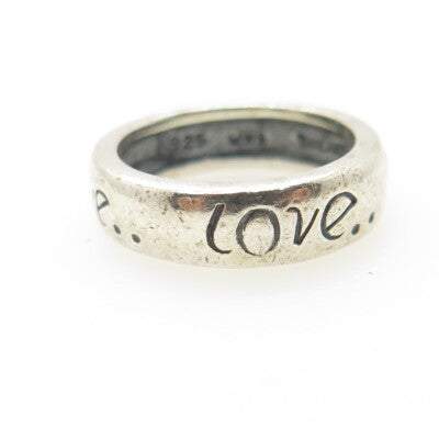 MARK WASSERMAN SAMARA 925 Sterling Silver Vintage "Love" Band Ring Size 6