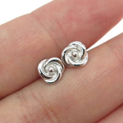 925 Sterling Silver Rose Flower Stud Earrings