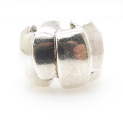 925 Sterling Silver Vintage Modernist Statement Ring Size 7