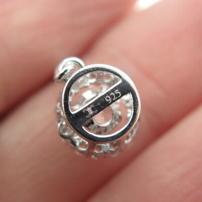 925 Sterling Silver Round-Cut Shaped C Z Dangling Hook Earrings