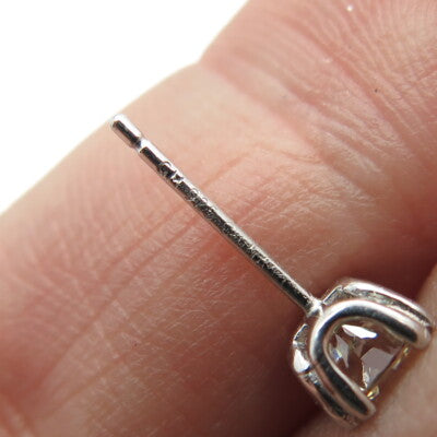 925 Sterling Silver Round-Cut Shaped Canary C Z Stud Earrings