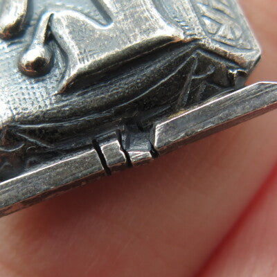 800 Silver Vintage Egyptian Cartouche Oxidized Centerpiece Pendant