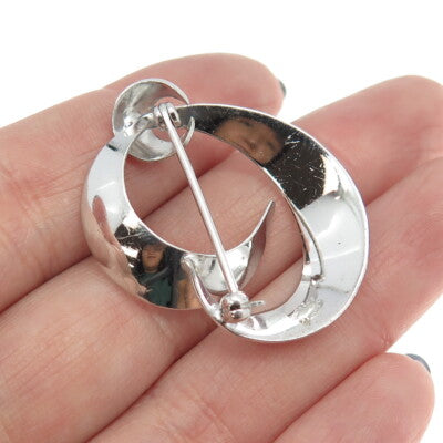 DuBarry 925 Sterling Silver Antique Art Deco Twisted Pin Brooch