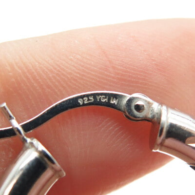 925 Sterling Silver Diamond-Cut Hoop Earrings