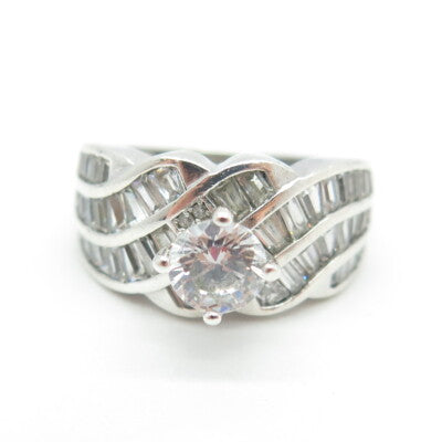 925 Sterling Silver Multi-C Z Ring Size 6.25