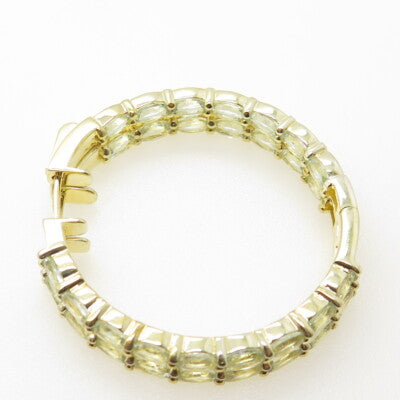 925 Sterling Silver Gold Plated C Z Huggie Earrings