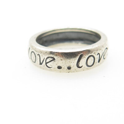 MARK WASSERMAN SAMARA 925 Sterling Silver Vintage "Love" Band Ring Size 6