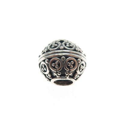 925 Sterling Silver Granulated Ornate Ball Slide Bead Charm