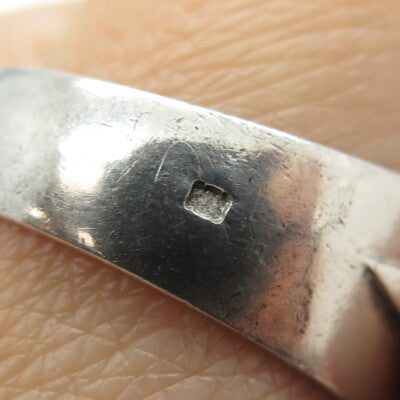 925 Sterling Silver Antique 1943 Egyptian Symbols Signet Ring Size 10.75