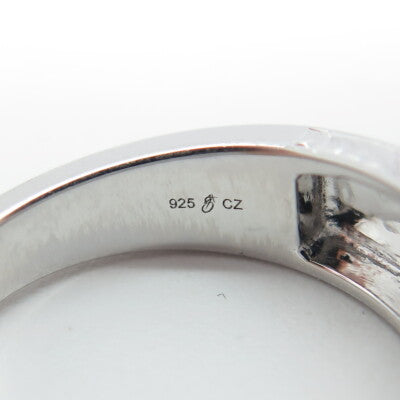 P. NINA 925 Sterling Silver 2-Tone Round-Cut Shaped C Z Ring Size 10