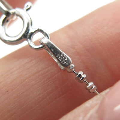 925 Sterling Silver Italy Screw Beads Chain Necklace 20"