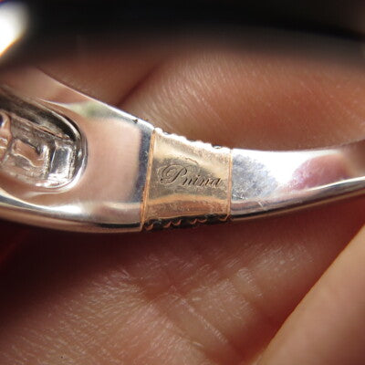 P. NINA 925 Sterling Silver 2-Tone White & Black C Z Ring Size 10