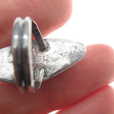 Old Pawn Sterling Silver Vintage Southwestern Black Onyx Oxidized Ring Size 5.5