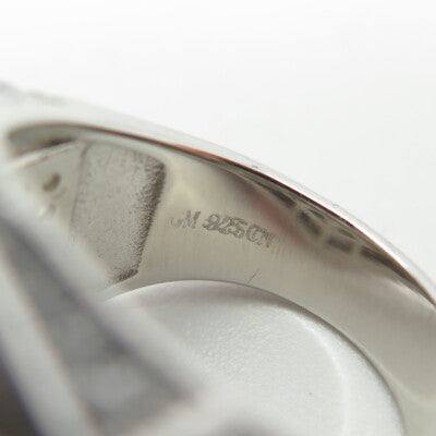 925 Sterling Silver Pave C Z Domed Ring Size 8.5