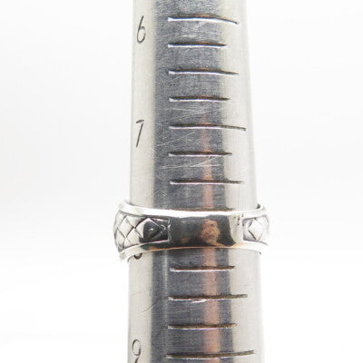 LOTUS 999 Fine Silver Vintage Woven Modernist Ring Size 8