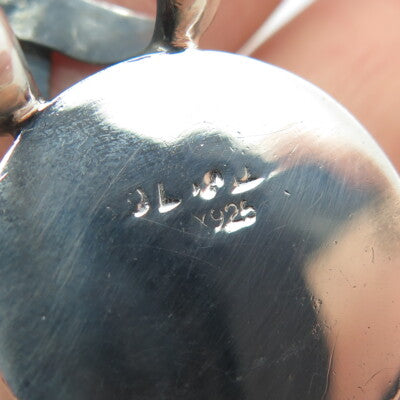 925 Sterling Silver Vintage Mexico Real Black Onyx Modernist Pendant