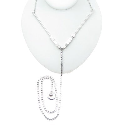 925 Sterling Silver Vintage Modernist Belly Cable Chain Necklace 18-20"
