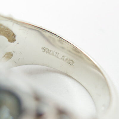 925 Sterling Silver Amethyst Peridot Topaz Citrine Garnet Gem Ornate Ring Size 6